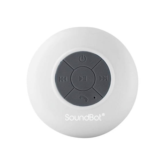 SoundBot Wireless Speaker, HD Music, Water Resistant, Loud Bluetooth Speakerphone, White