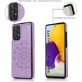 thumbnail image 4 of case for  Samsung Galaxy A52 Case Wallet with Card Holder, Embossed Mandala Pattern Flower Premium PU Leather Double Magnetic Buttons Flip Shockproof Protective Cover for Samsung Galaxy A52 Purple-SKM, 4 of 15