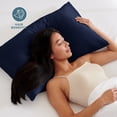 thumbnail image 3 of Bare Home Satin Pillowcase Set of 2 - Silky Soft for Hair and Skin - Envelope Closure - Standard, Midnight Blue, 3 of 9