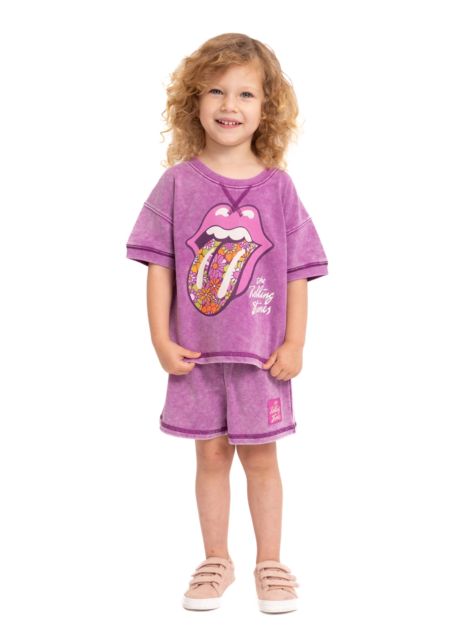 Rolling Stones Toddler Girls Tee and Shorts Set, 2-Piece, Sizes 12M-5T