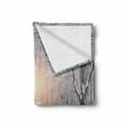 thumbnail image 2 of Winter Soft Flannel Fleece Blanket, Snowy Leafless Trees and Benches in the City Park Sunset Woodland Outdoors, Cozy Plush for Indoor and Outdoor Use, 70" x 90", Umber White Orange, by Ambesonne, 2 of 6