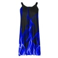 thumbnail image 6 of Lovskoo Womens Sleeveless Boho Beach Dresses 2024 Casual Cute Floral Print Round Neck T Shirt Short Dress Summer Spaghetti Strap Mini Dresses Blue L, 6 of 7