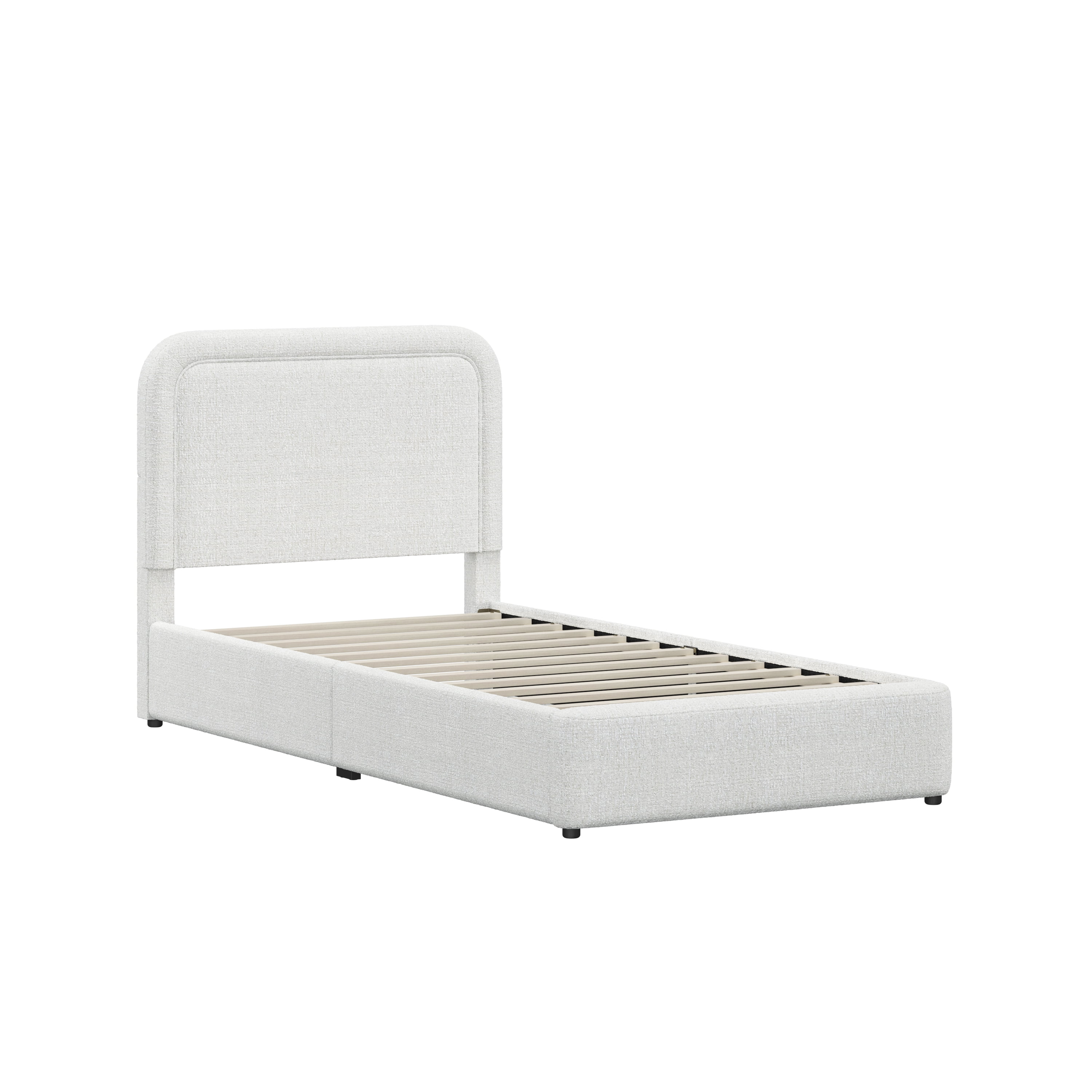 Better Homes & Gardens Juliet Twin Boucle Platform Bed, Ivory