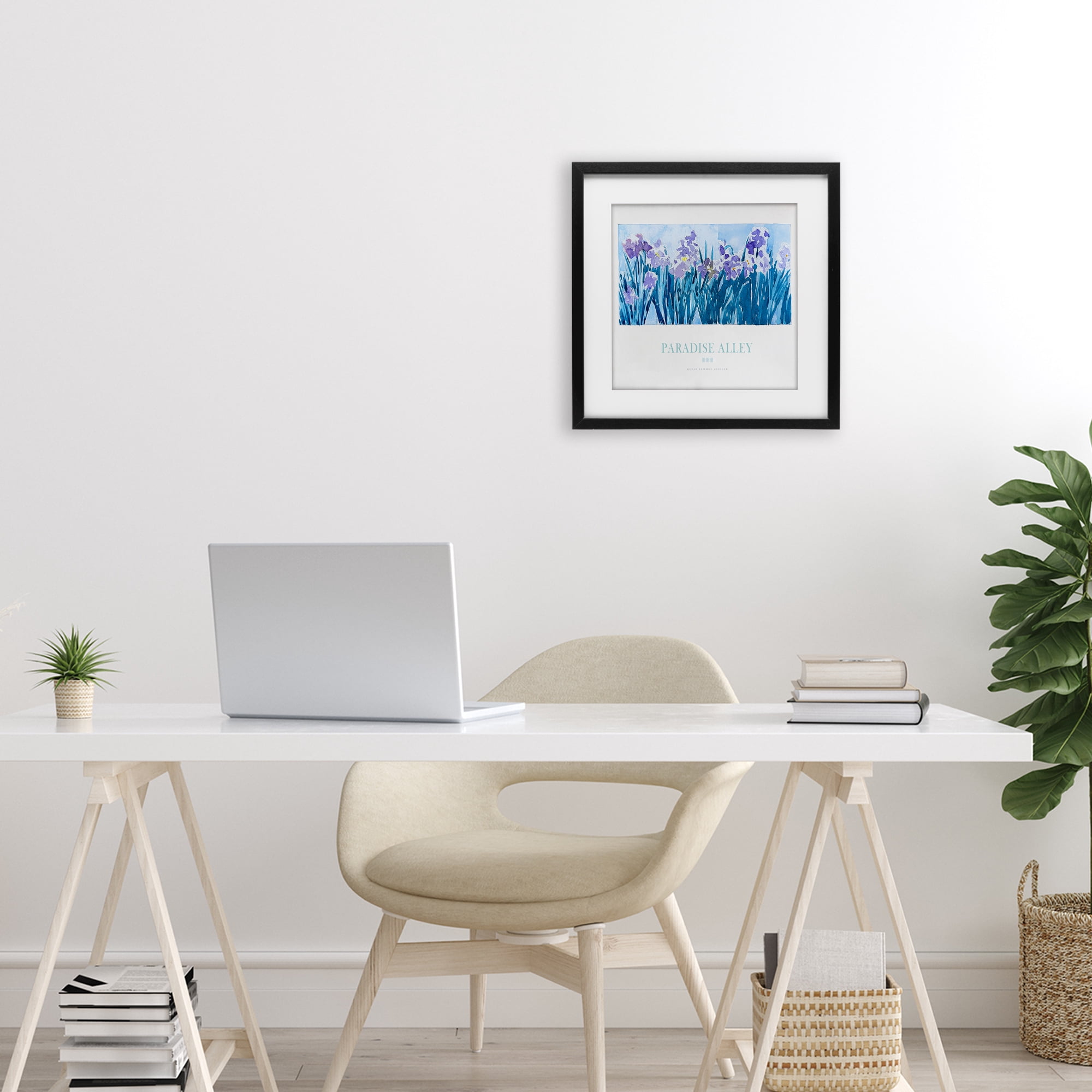 Stupell Industries Paradise Alley Purple Irises Black Framed Print Under Glass, design by Jadei Graphics