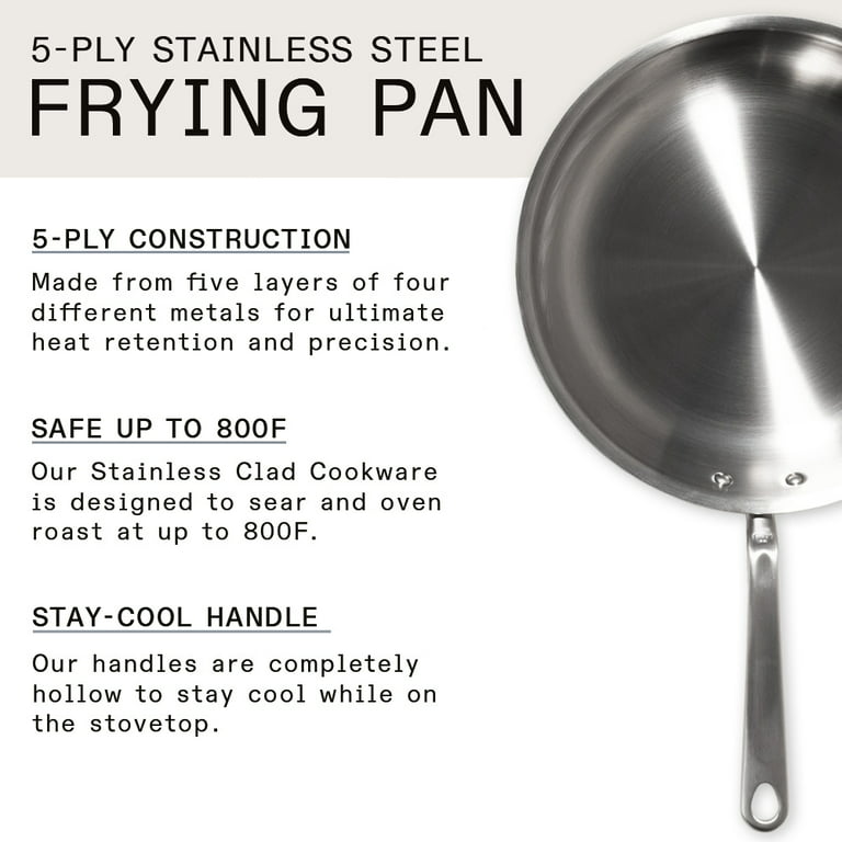  Made In Cookware - 8-Inch Stainless Steel Frying Pan - 5 Ply  Stainless Clad - Professional Cookware USA - Induction Compatible: Home &  Kitchen