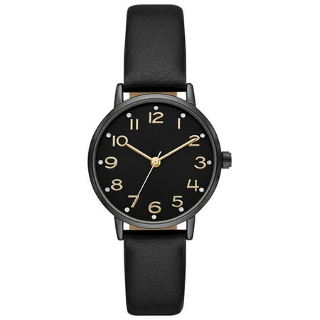 Time and Tru Women's Gunmetal Crystal Accent Watch