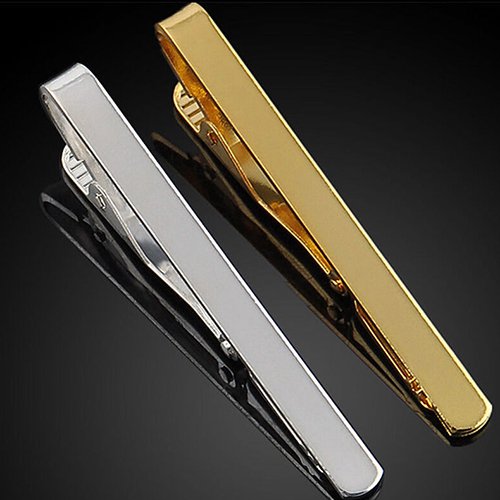 1PC Mens Metal Silver Gold Tie Clip Holder Plain Clasp Skinny Tie Bars Pins  Gift