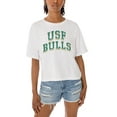 thumbnail image 3 of Women's Gameday Couture White South Florida Bulls Claim To Fame Boxy Cropped T-Shirt, 3 of 5