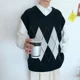thumbnail image 3 of Chalecos de punto para hombre, novedad de otoño e invierno, suéter para hombre, chaleco sin mangas, corte holgado, ropa elegante, ofertas 2024 estéticas, 3 of 4