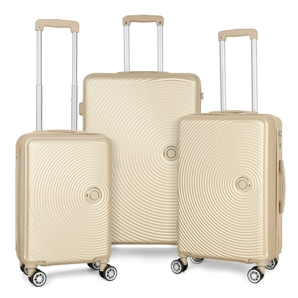 Calo 3 Piece Hardside 8wheel Spinner Suitcase Luggage Set, Includes Checked and Carry On