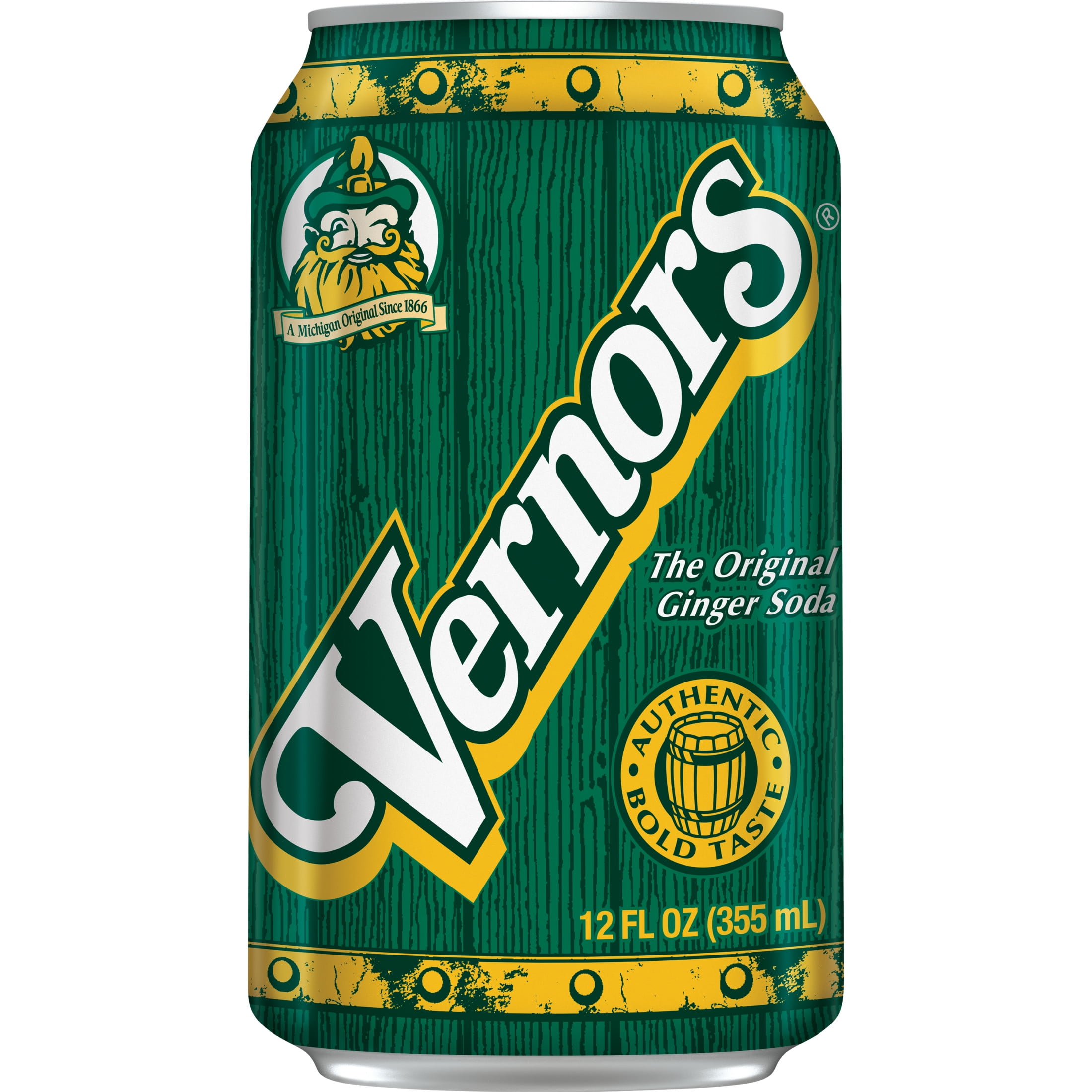Vernors Caffeine Free Ginger Ale Soda Pop, 12 fl oz, 24 Pack Cans