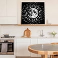 thumbnail image 5 of Framed Canvas Wall Art for Living Room Moon Star Cluster Wall Decor, Black Starry Night Aesthetic Paintings for Bedroom Office Kitchen Bathroom, Ready to Hang Artwork Wall Pictures 12x12 Inch, 5 of 9