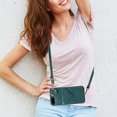 thumbnail image 5 of for iPhone 7 Plus/8 Plus PU Leather Back + TPU Frame Rugged Case, Classic 360 Rotating Ring Kickstand Card Slots Shoulder Strap Drop Protective Slim Fit Shockproof Phone Case Cover, Green, 5 of 13