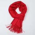 thumbnail image 4 of Chal de pashmina suave y largo para mujer en colores sólidos rojo Hugo Bufanda larga para mujer, 4 of 8
