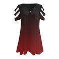thumbnail image 4 of Blusa de manga corta de verano para mujer con cuello y cremallera de leopardo ahuecado OAVQHLG3B Store  lin121212, 4 of 4