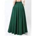 thumbnail image 2 of Womens Emerald Green Flowing Maxi Skirt A-Line Casual Solid Color, 2 of 4