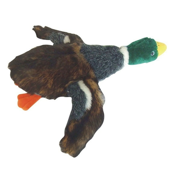 Pet Lou 00836 Medium Plush Dog Chew Toy, 8-Inch Mallard Duck