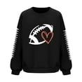 thumbnail image 4 of Rbaofujie Sweat à Capuche Surdimensionné pour Femmes Mode Décontractée Dames Solide Ample Manches Longues Col Rond Blouses Hauts Chandails en Molleton Sans Capuche Noir Halloween Chandail à Capuchon, 4 of 4
