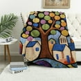 thumbnail image 4 of FCXZI Flannel Blanket for Couch Bed Sofa Lightweight Tree Houses 40*50in, 4 of 7