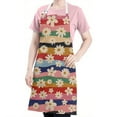 thumbnail image 5 of Pioneer Flower Floral Print Pattern Apron-Garden Aprons for Women with Pockets-Cotton Linen Waterproof Kitchen Cooking Gardening Aprons Adjustable for Kitchen,Cooking,BBQ and Salon 33x27 Inch, 5 of 7