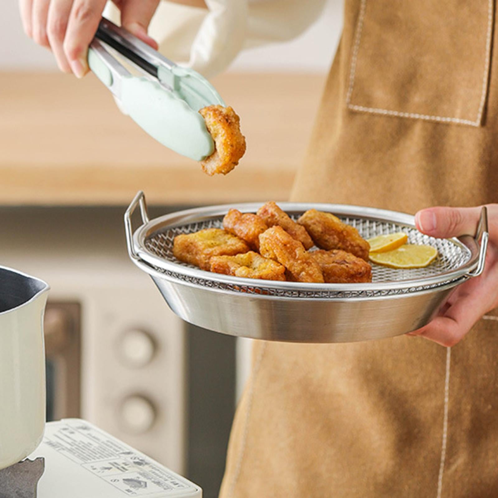 Fried Food Server Stainless Steel Barbecue Basket Cooling Rack