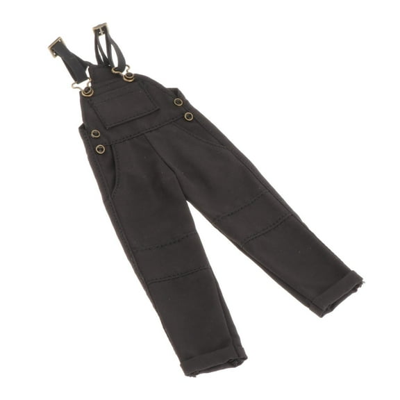 Kokiya 1/12 Cloth Male Cargo jumpsuits Handmade Doll Clothes Decorative Props Multi Pocket Mini Clothing Gifts Miniature Black