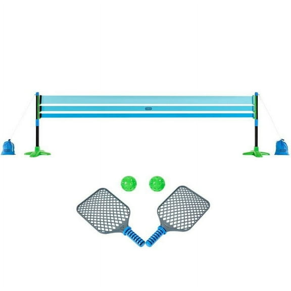 Little Tikes TotSports Pickleball Set, Includes 2 Paddles, 2 Balls, & Net, Ages 3 , Blue