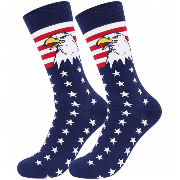 TELOLY American Flag Socks Stars Stripes Patriotic Socks for Men and Women Red White and Blue Socks