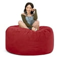 thumbnail image 3 of Jaxx Saxx 4 Foot Round Bean Bag w/ Removable Cover, Cinnabar, 3 of 5