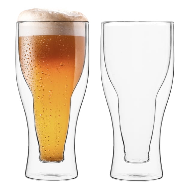 Magma Life Set 2 Vasos De Vidrio Doble Pared De 350 ml cada uno (11.8 Onzas) Magma Life ML36VDB