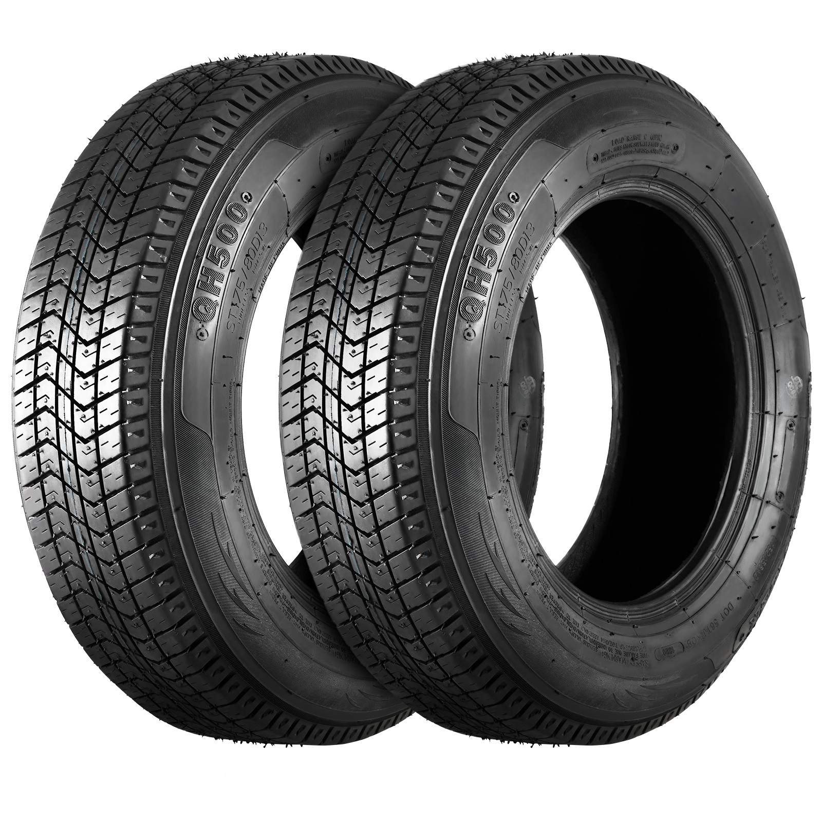 Trailer Tires ST175/80D13 175 80 D13 Trailer Tires, Load Range C, 6 PLY