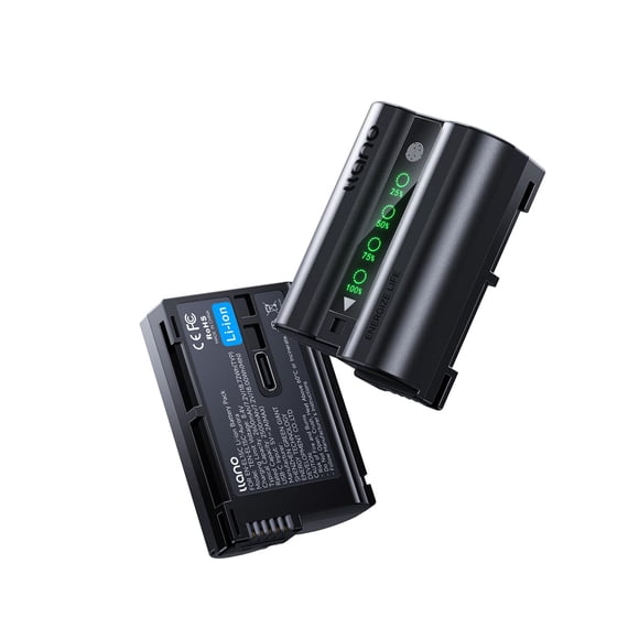 llano 2-Pack 2600mAh Aurora USB-C EN-EL15C Battery for Nikon Z8, ZR, Zf, Z6III, D850, Z7II, Z6II, Z7, Z6, D7500, D750, Z5, D7200, D7100, D810 Cameras