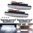 thumbnail image 2 of 1 par de luces LED de circulación diurna DRL, 8 LED, 6000 K, luces antiniebla blancas para automóvil, luces de conducción, estilo automóvil, alta calidad, CC 12 V, 2 of 4