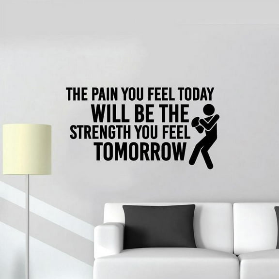 Pain You Feel Today Rugby Quote Wall Sticker Room Vinyl Wall Art Decals Sport Activities/ Rugby Fitness Inspiration Training Home Gym Vinyl Stickers Motivational Wall Art Decoration Size (22x30 inch)
