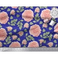 thumbnail image 2 of Soimoi Blue Viscose Chiffon Fabric Rose Leaves Decor Fabric Printed Yard 42 Inch Wide, 2 of 3