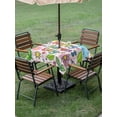 thumbnail image 4 of Outdoor Tablecloth with Umbrella Hole for Patio/Picnic/Party/Camping, Children's Day Waterproof Table Cloth Square Cover Washable, Cartoon Cute Flowers Leaf Pink Plaid (60"x 60"), 4 of 8