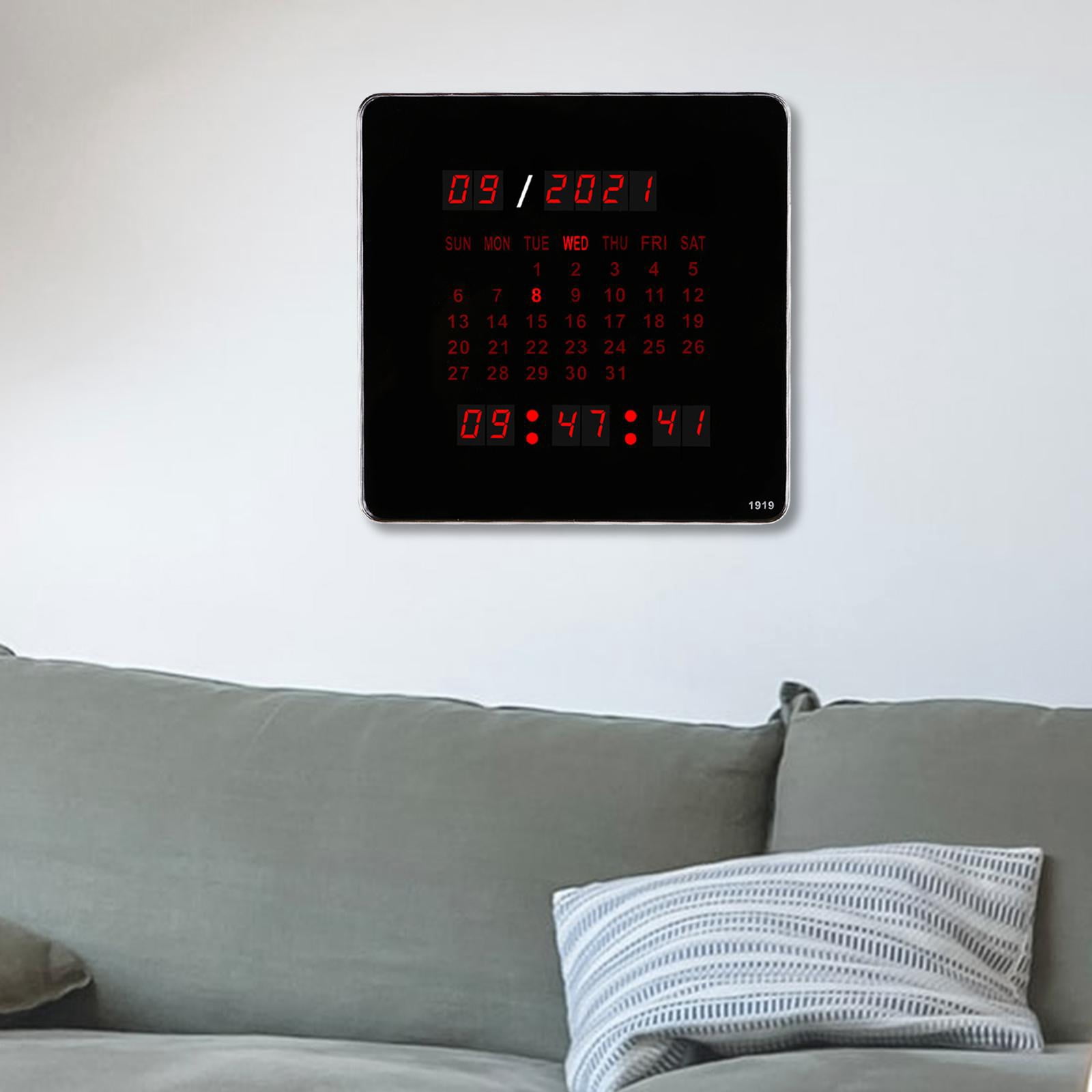 Axioma Digital Wall Clock with Calendar 12/24H Wall Mounted for Office Living Room Home