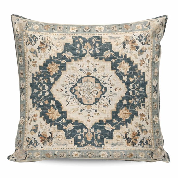 Throw Pillow Covers 24x24 Inch, Southwestern Boho Decorative Pillow Cases for Couch Sofa Bed, Ethnic Vintage Geometric Art Cotton Linen Square Home Decor Pillowcases with Hidden Zipper