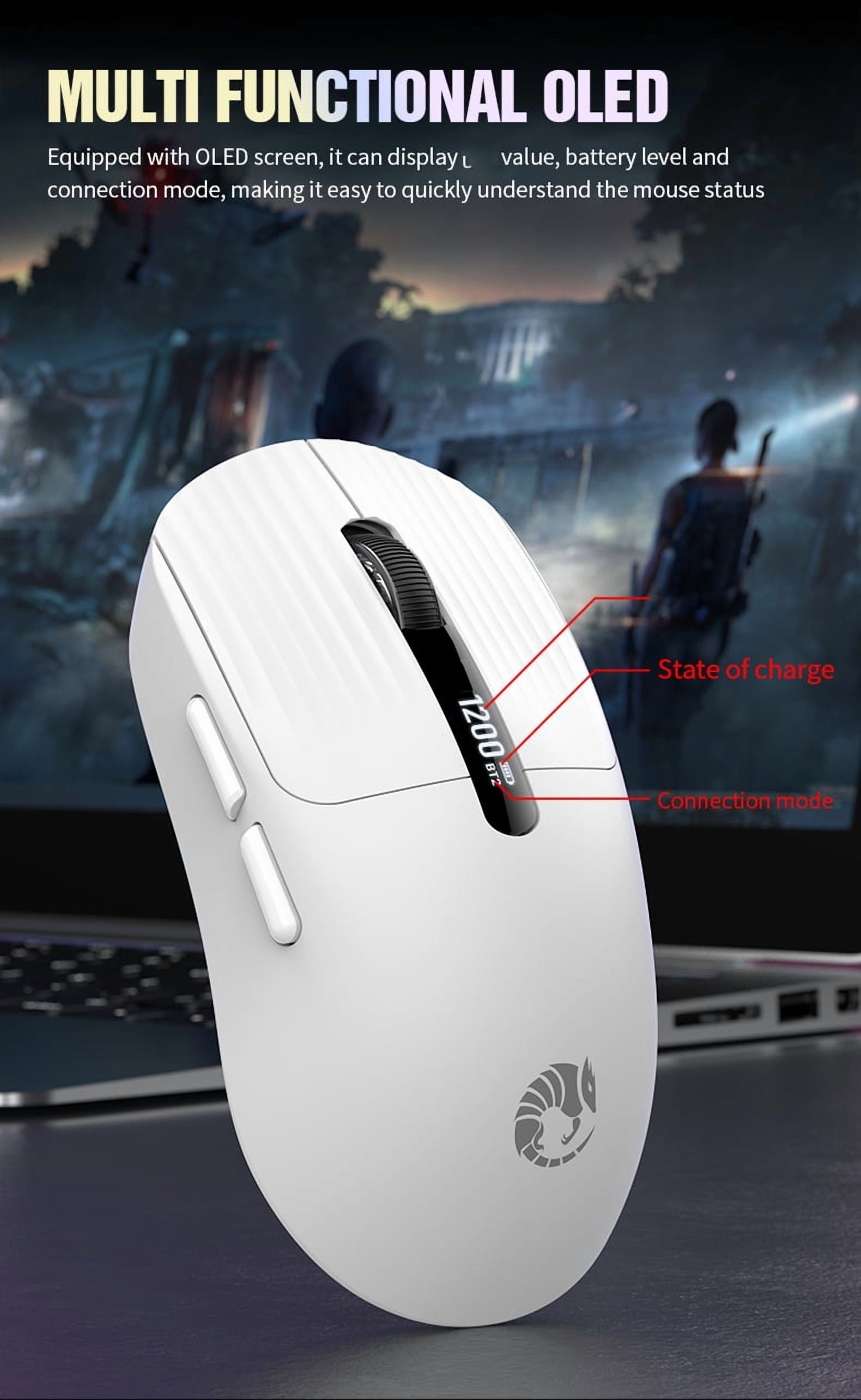 Wireless mouse, 2,4G dual-mode wireless, optical motion detection, right hand, USB C-type charging, rechargeable lithium battery, wireless mouse for office and home computers