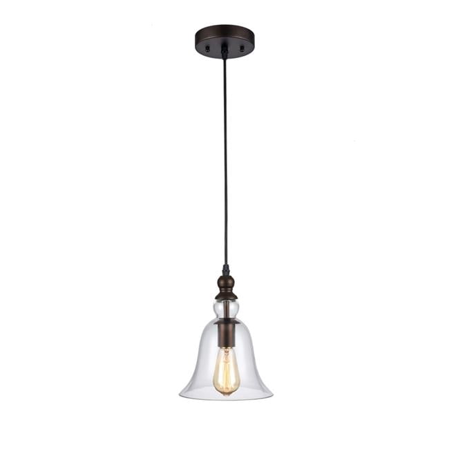 8 in. Shade Lighting Ironclad Industrial-Style 1 Light Ceiling Mini Pendant - Oil Rubbed Bronze