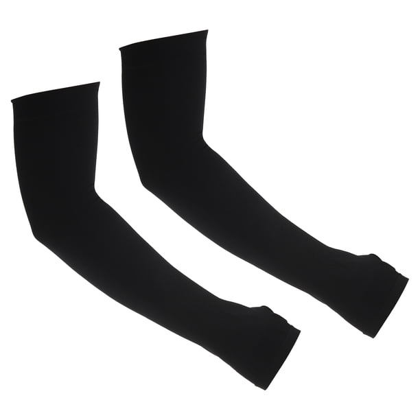 Uxcell 1 Par de Mangas para Brazo, Mangas de Protección Solar con Sombra y Enfriamiento con Agujero para el Pulgar para Deportes y Senderismo, Negro