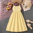 thumbnail image 3 of Girls' Sleeveless Dress Party School Casual Pleated Swing Dresses Summer Clothes Girl 8-13 Years (12-13 Years, Yellow), 3 of 8