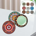 thumbnail image 1 of de 8 Posavasos para Bebidas, Posavasos Absorbentes con Soporte de Metal, Diseños de Mandala, Forma forma forma forma , Corcho Natural Respetuoso Macarena Posavasos de corcho con borde redondo, 1 of 8