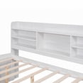 thumbnail image 3 of Full Size Wooden Storage Bed with Built-in Bookshelves and Trundle,White for Bedroom, 3 of 16