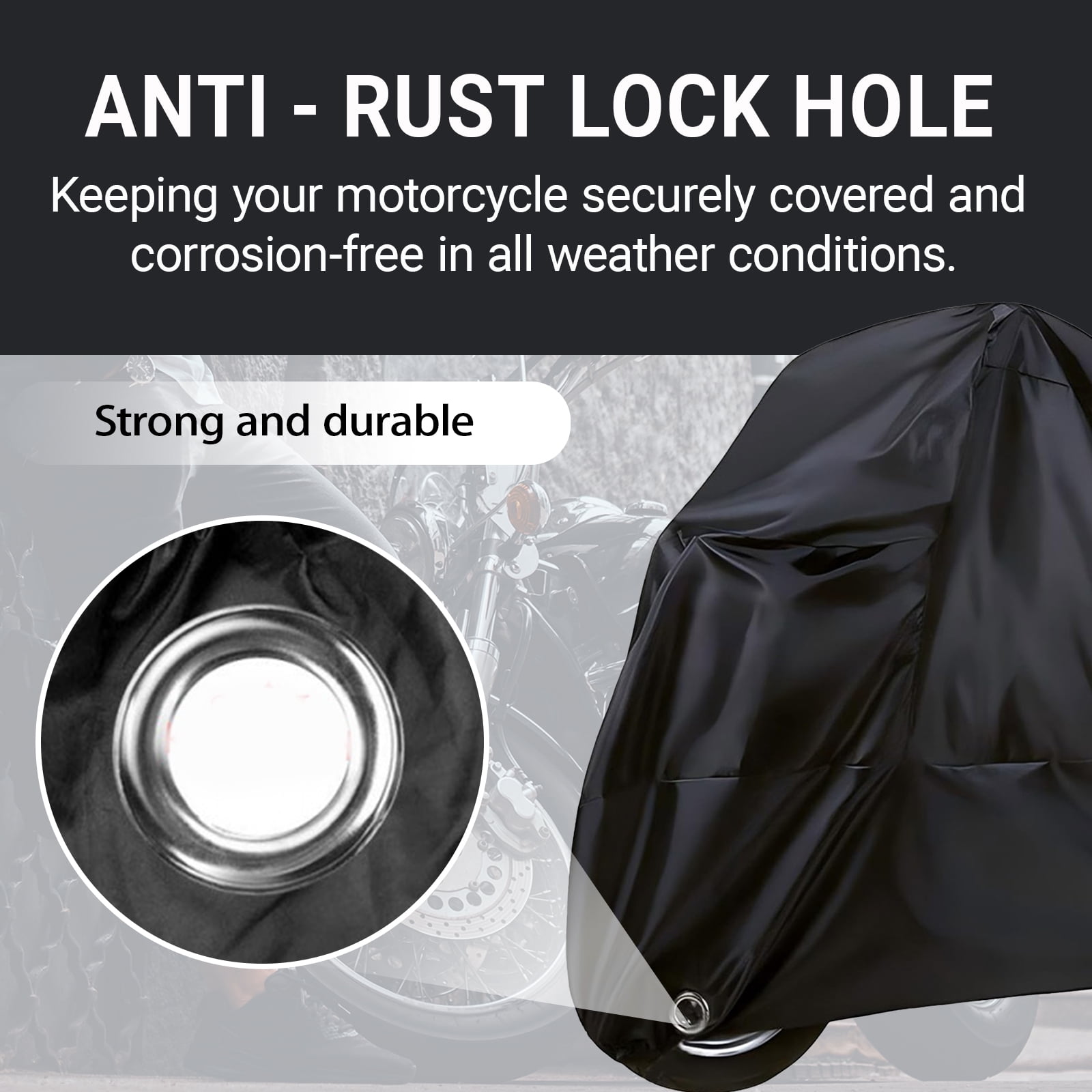 Motorcycle Cover Waterproof Outdoor Universal Heavy Duty Weather Durable Quality Waterproof Sun Outdoor Protection Scooter Shelter Tear Proof Fits up to 104" Motorcycles Bike Vehicle