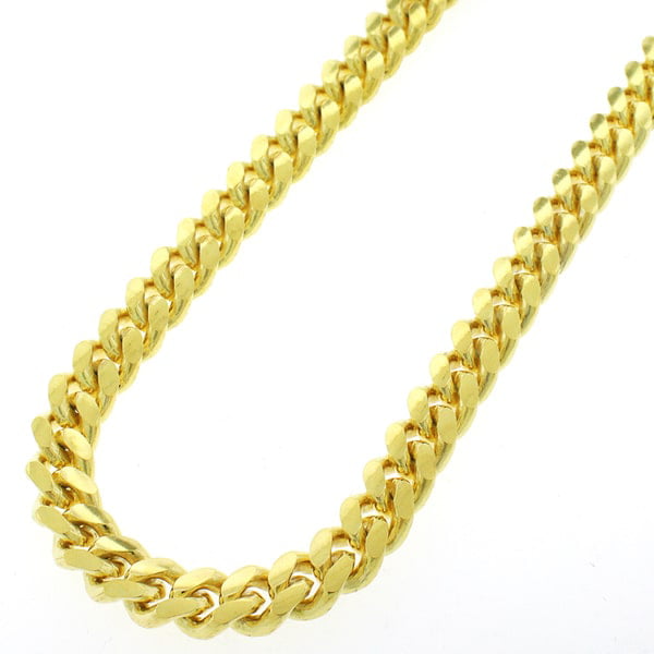.925 Sterling Silver 8.5mm Solid Miami Cuban Curb Link Yellow Gold Plated  Chain Necklace 24
