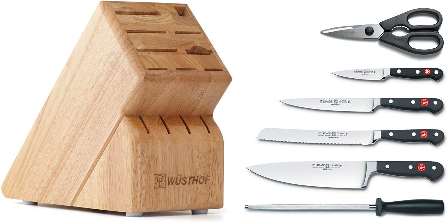 Wusthof Classic 7-Piece Cutlery Set with Storage Block ...