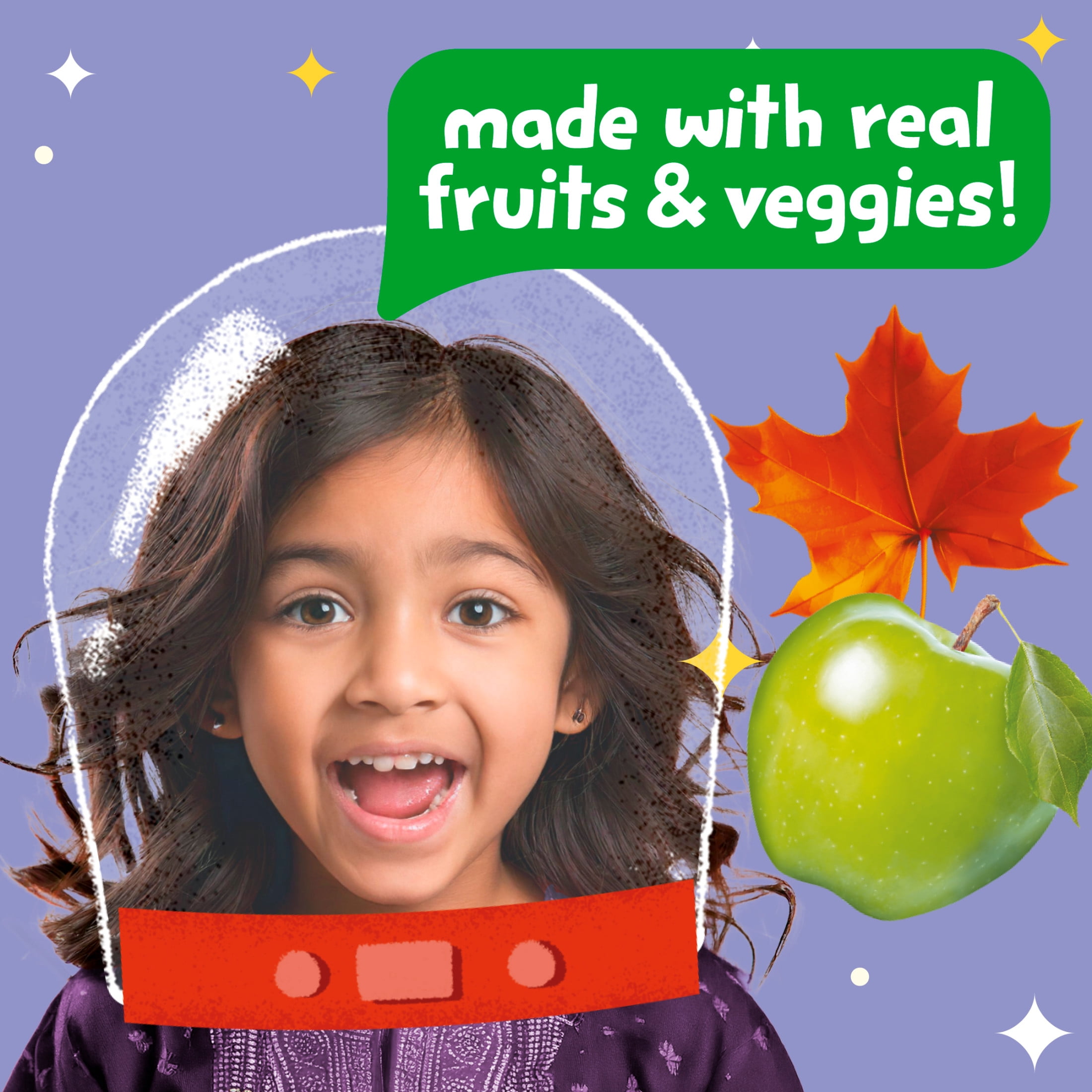 (2 pack) Get'ems from Gerber Maple Flavor Snack Crackers, Kids Snack Made with Real Veggies & Fruits, Iron & Vitamin E