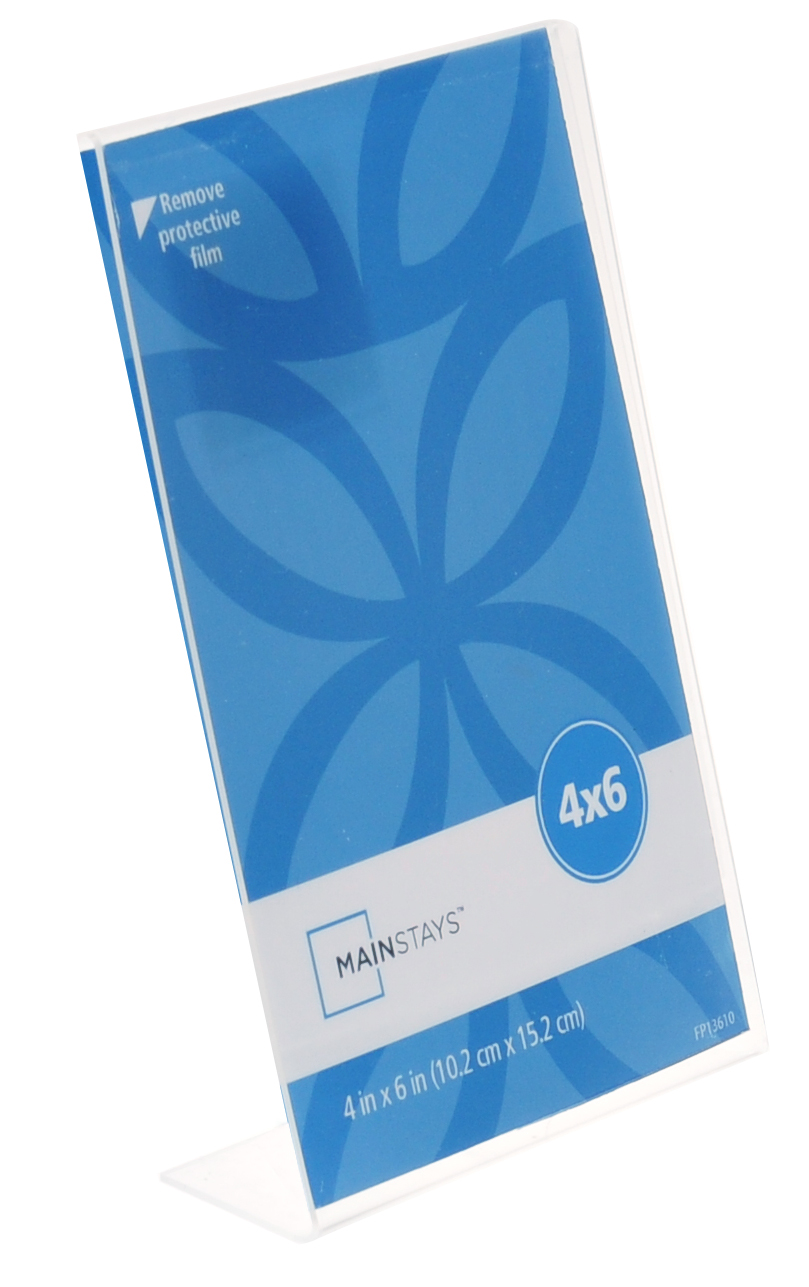 Mainstays 4x6 Vertical Bent Acrylic Tabletop Picture Frames, Set of 12