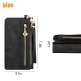 thumbnail image 5 of Women's PU Leather Long Wallet, Large Capacity Luxury Clutch Purse with Wristlet Strap, Durable Credit Card Holder Organizer for Women, Ladies Purse for ID, Receipt, Cell Phone, Black, 5 of 8